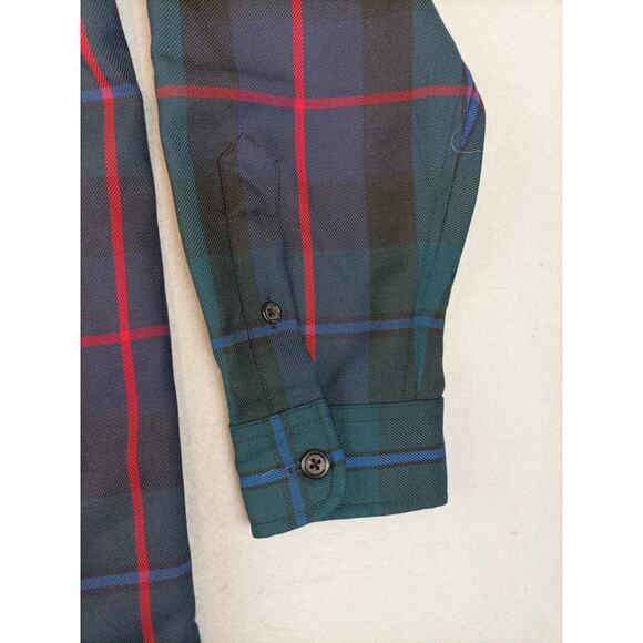Vtg Lauren Ralph Lauren Full Zip Shirt Sz L Campbell of Cawdor Wool Tartan Plaid - Picture 2 of 8